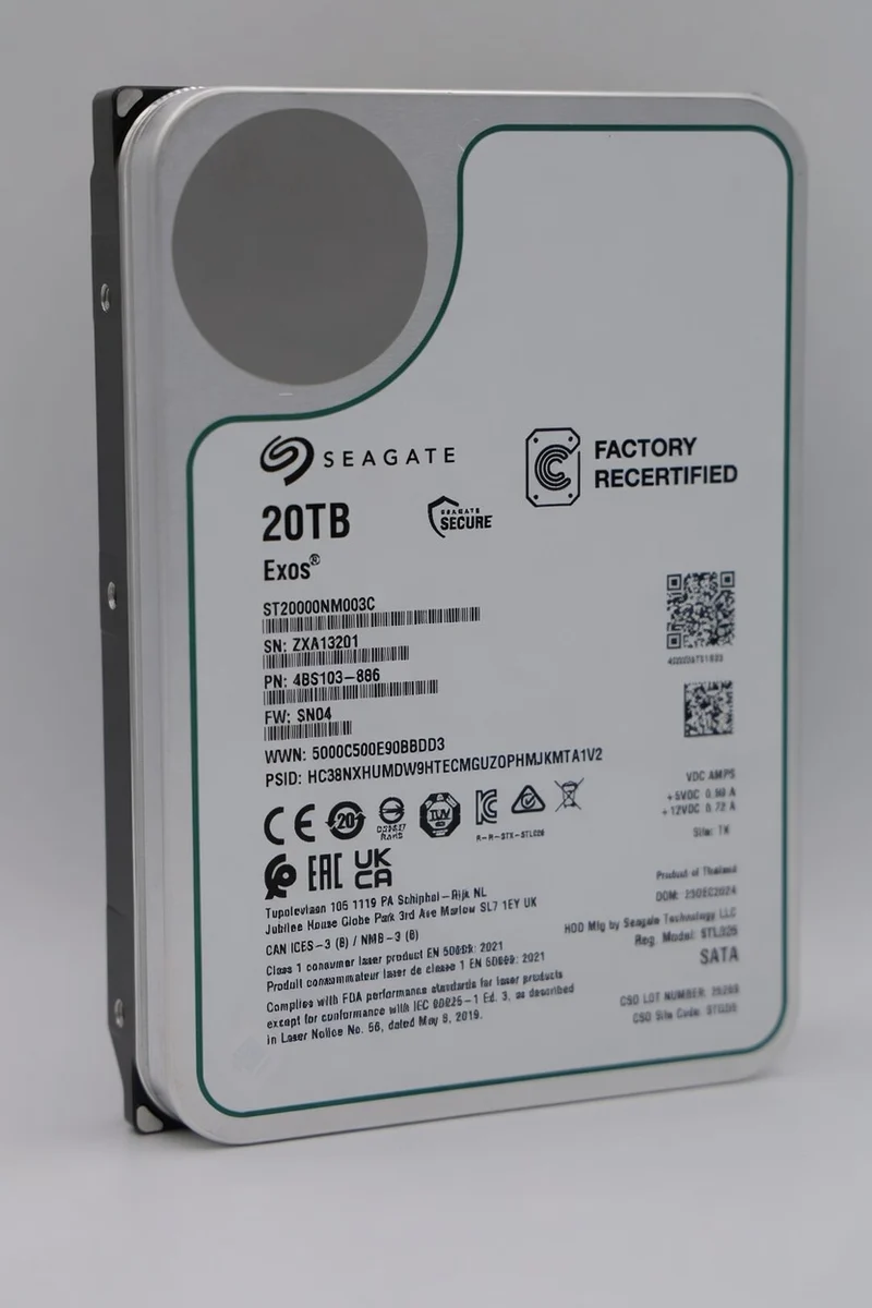 Seagate Exos 20 TB SATA Recertified Hard Drive - ST20000NM003C