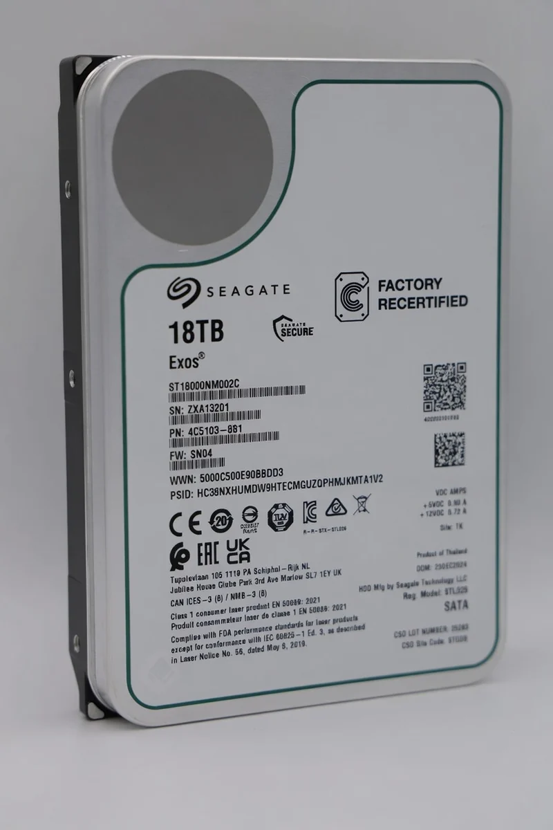 Seagate Exos 18 TB SATA Recertified Hard Drive - ST18000NM002C