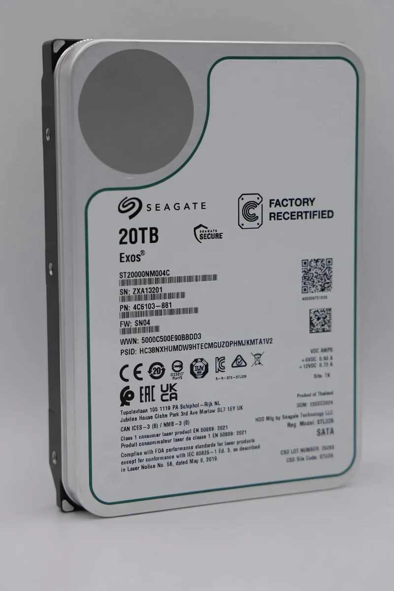Seagate Exos 20 TB SATA Recertified Hard Drive - ST20000NM004C
