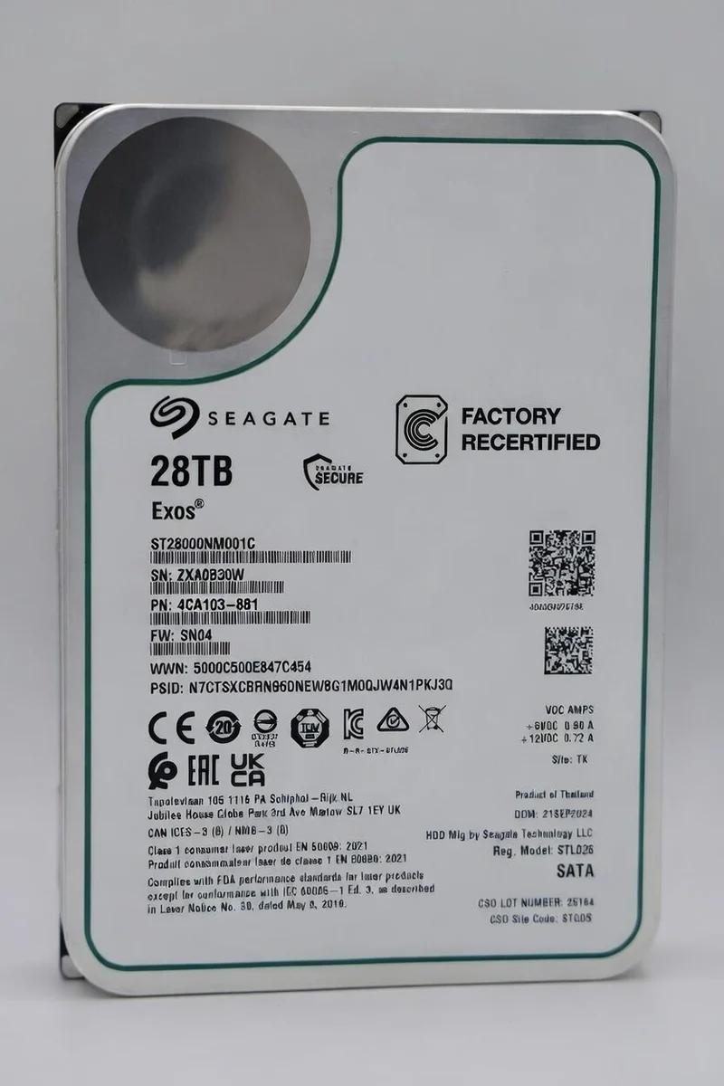 Seagate Exos 28 TB SATA Recertified Hard Drive - ST28000NM001C